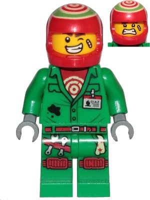LEGO onderdeel Douglas Elton / El Fuego - Coveralls with Helmet (hs041)