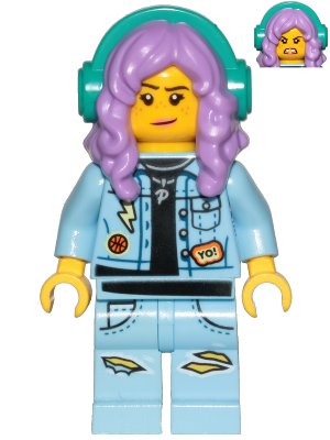 LEGO onderdeel Parker L. Jackson - Denim Jacket with Headphones (Crooked Smile / Angry) (hs053)