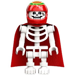LEGO onderdeel Skeleton - Red Cape and Helmet, Bent Arms (Douglas Elton / El Fuego) (hs063)