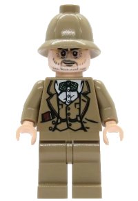 LEGO onderdeel Professor Henry Jones Sr. - Dark Tan Pith Helmet, Diary in Pocket iaj030