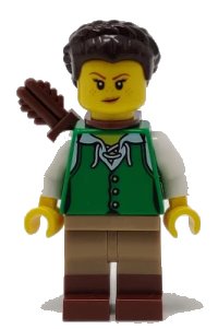 LEGO onderdeel Archer - Female, Green Tunic, Quiver idea083