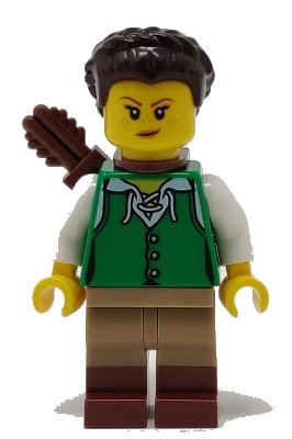 LEGO onderdeel Archer - Female, Green Tunic, Quiver (idea083)