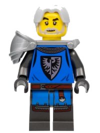 LEGO part Black Falcon - Male, Pearl Dark Gray Detailed Legs, Flat Silver Shoulder Pad idea085