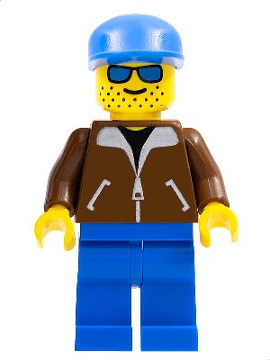 LEGO onderdeel Jacket Brown - Blue Legs, Blue Sunglasses, Blue Cap (jbr008)