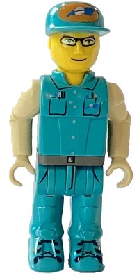 LEGO part Crewman with Dark Turquoise Shirt and Pants, Tan Arms js023