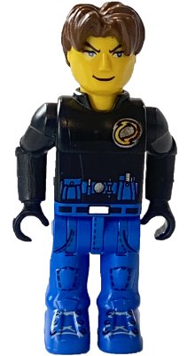 LEGO part Jack Stone - Black Jacket, Blue Legs (js028)