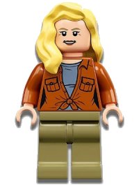 LEGO part Dr. Ellie Sattler - Dark Orange Shirt, Hair over Shoulder jw082