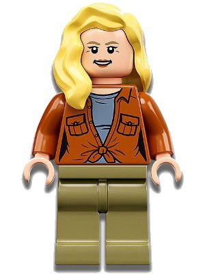LEGO onderdeel Dr. Ellie Sattler - Dark Orange Shirt, Hair over Shoulder (jw082)
