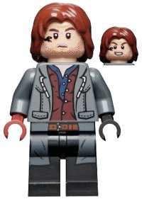 LEGO part Rainn Delacourt - Dark Blue and Dark Red Shirt jw095