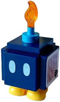 LEGO part Bob-omb - Scanner Code with Pink, Lime and Lavender Lines, Black Interior Pieces mar0139