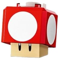 LEGO part Super Mushroom - Tan Hinge Brick / Blue Plate, Round 2 x 2 Interior mar0148