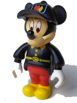 LEGO onderdeel Mickey Mouse Figure with Red Pants, Black Fireman Uniform, Black Cap (mck003)
