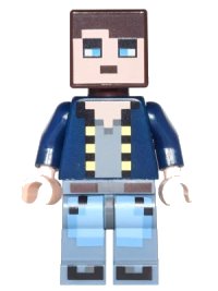 LEGO part Minecraft Skin 8 - Pixelated, Dark Blue Jacket and Bright Light Blue and Sand Blue Legs min041