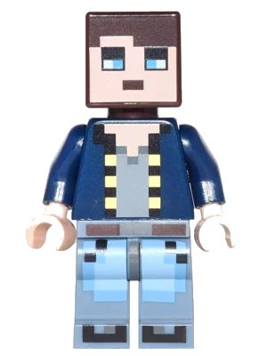 LEGO onderdeel Minecraft Skin 8 - Pixelated, Dark Blue Jacket and Bright Light Blue and Sand Blue Legs (min041)
