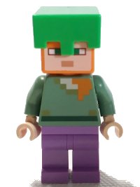 LEGO part Alex - Medium Lavender Legs, Bright Green Helmet min089