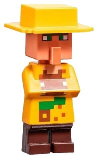 LEGO part Villager (Farmer) - Jungle Biome Outfit, Yellow Hat min126