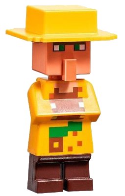 LEGO onderdeel Villager (Farmer) - Jungle Biome Outfit, Yellow Hat (min126)