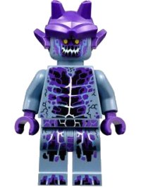 LEGO onderdeel Stone Stomper - Fully Cracked Open Chest and Legs, Open Mouth, Dark Purple Gargoyle Horns nex072