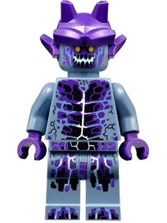 LEGO onderdeel Stone Stomper - Fully Cracked Open Chest and Legs, Open Mouth, Dark Purple Gargoyle Horns (nex072)