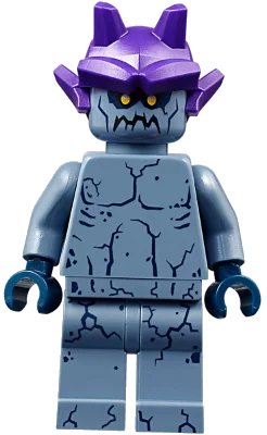 LEGO onderdeel Stone Stomper - Small Dark Blue Cracks on Chest and Legs, Closed Mouth, Dark Purple Gargoyle Horns (nex088)