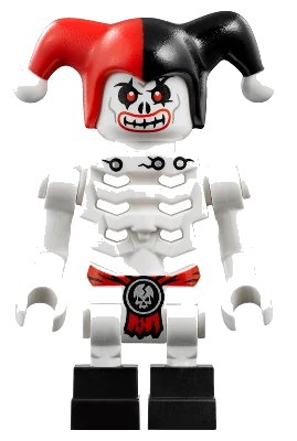 LEGO onderdeel Krazi (Skulkin) - Vertical Grip Hands, Red and Black Jester Hat (njo0247)