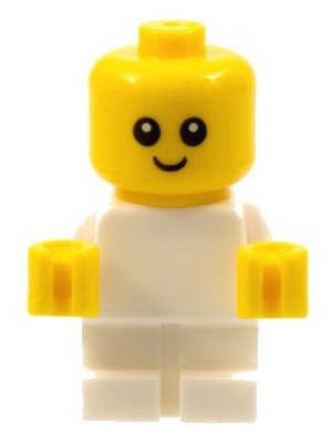 LEGO onderdeel Baby - White Body with Yellow Hands, Head with Neck (njo0446)