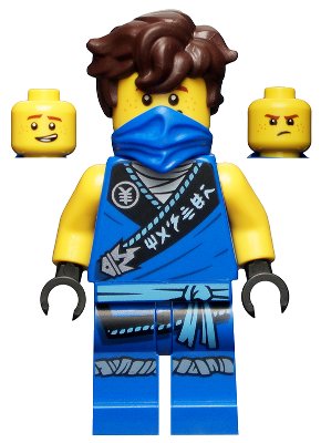 LEGO onderdeel Jay - Legacy, Rebooted, Ninjago Logogram 'MASTER' on Torso, Hair (njo0576a)