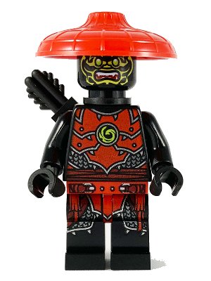 LEGO onderdeel Stone Army Scout, Yellow Face, Black Quiver (njo0580)