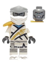 LEGO onderdeel Zane - Legacy, Pearl Gold Armor Shoulder Pad, Flat Silver Head njo0670