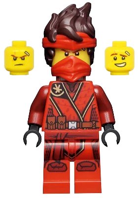 LEGO onderdeel Kai - The Island, Mask, Hair with Bandana, Neck Bracket (njo0706)