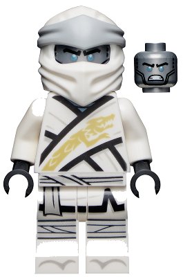 LEGO onderdeel Zane - Legacy, Flat Silver Head (njo0713)