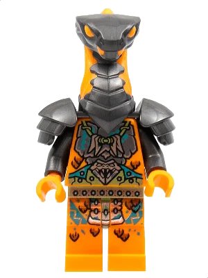 LEGO onderdeel Boa Destructor - Breastplate Torso, Pearl Dark Gray Head, Shoulder Pads (njo0718)