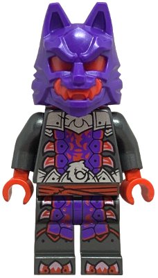 LEGO onderdeel Wolf Mask Warrior - Dark Purple and Red Mask (njo0895)