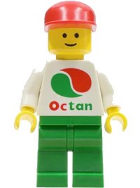 LEGO part Octan - White Logo, Green Legs, Red Cap oct012