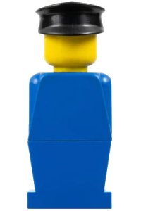 LEGO part Legoland - Blue Torso, Blue Legs, Black Hat old035