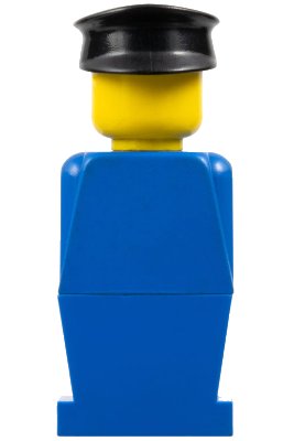 LEGO onderdeel Legoland - Blue Torso, Blue Legs, Black Hat (old035)