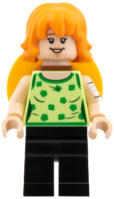 LEGO part Nami - Yellowish Green Top, Straw Hat on Back (op010)