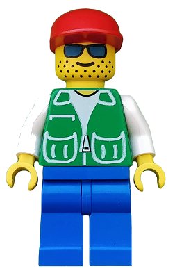 LEGO onderdeel Jacket Green with 2 Large Pockets - Blue Legs, Red Cap (pck001)