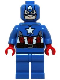 LEGO part Captain America - Blue Suit, Red Hands, Mask sh0106