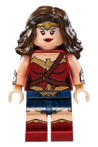 LEGO onderdeel Wonder Woman - Dark Red Torso, Dark Blue Skirt sh0221