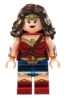 LEGO onderdeel Wonder Woman - Dark Red Torso, Dark Blue Skirt (sh0221)