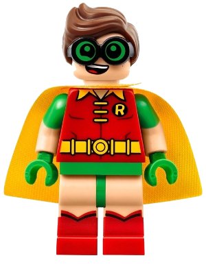 LEGO onderdeel Robin - Green Glasses, Smile / Scared Pattern (sh0315)