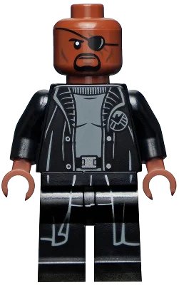 LEGO onderdeel Nick Fury - Gray Sweater and Black Trench Coat, Shirt Tail (sh0585a)