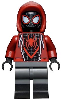 LEGO onderdeel Spider-Man (Miles Morales) - Dark Red Hood, Black Lower Legs (sh0679)