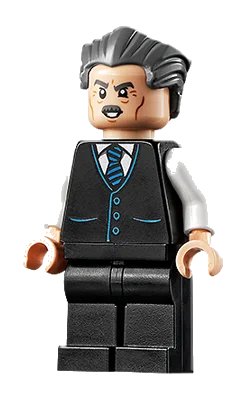 LEGO onderdeel J. Jonah Jameson - Vest with Striped Tie, Swept Back Hair (sh0710)