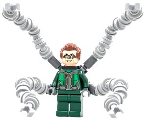 LEGO onderdeel Dr. Octopus (Otto Octavius) / Doc Ock - Dark Green Suit, Mechanical Arms with Bars (sh0727)