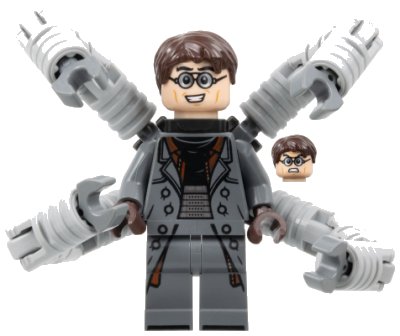 LEGO onderdeel Dr. Octopus (Otto Octavius) / Doc Ock - Dark Bluish Gray Outfit, Mechanical Arms (sh0890)