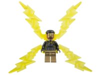 LEGO onderdeel Electro - Black and Dark Tan Outfit, Medium Brown Head, Large Electricity Wings sh0891