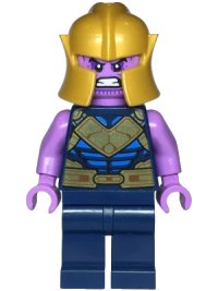 LEGO onderdeel Thanos - Dark Blue Legs Plain, Medium Lavender Arms, Pearl Gold Helmet sh0906