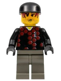 LEGO part Soccer Player - Red and Blue Team Goalie with Number 1 soc055